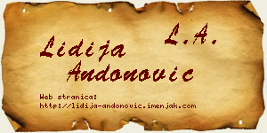 Lidija Andonović vizit kartica